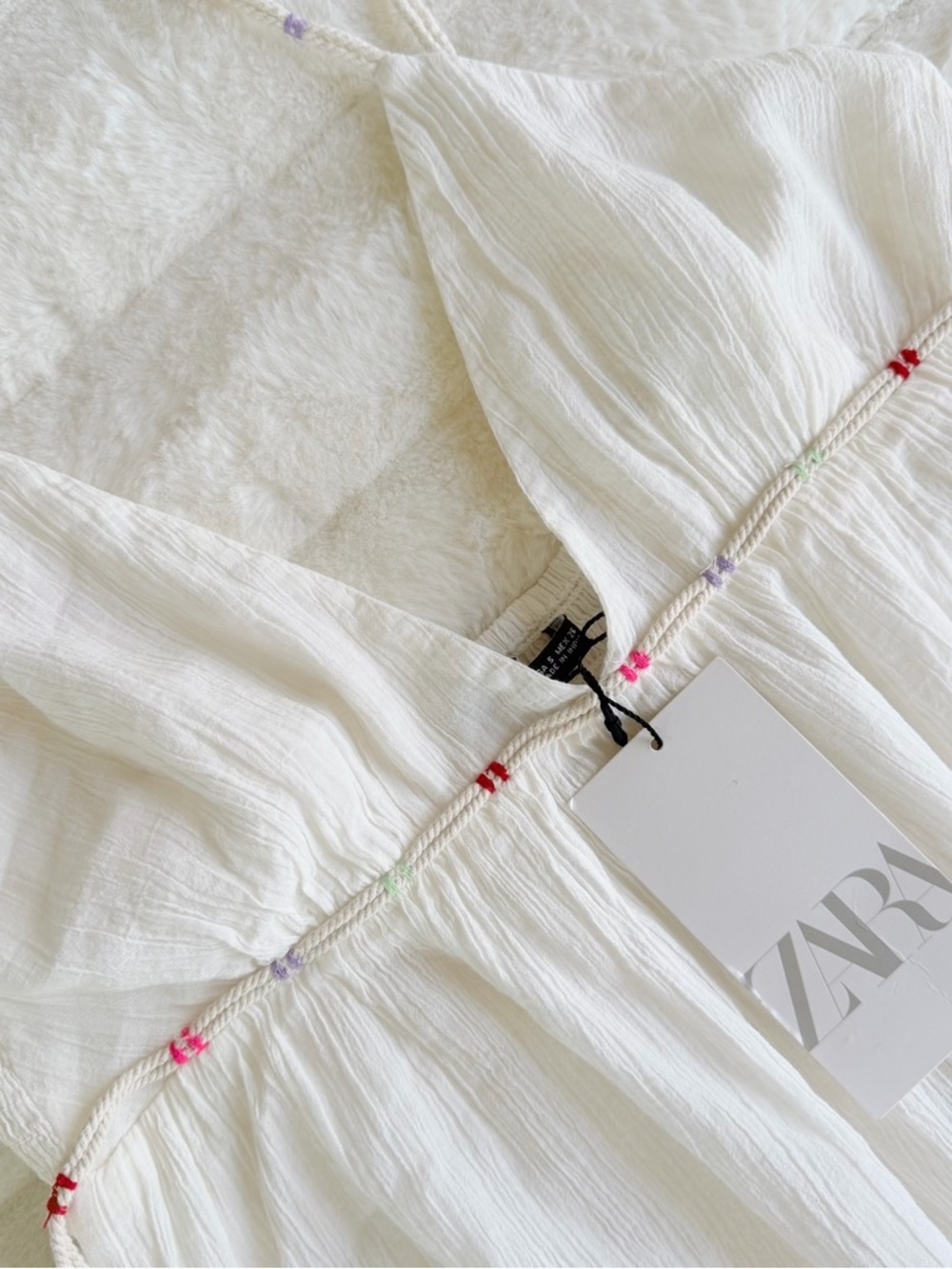 Zara White Boho Maxi Dress NWT Resort Vacation Beach Cotton Exclusive Feel - Picture 6 of 14